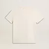 T-shirt da donna in bianco invecchiato con logo sul petto