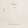 T-shirt da donna in cotone bianco consumato con scritte nere