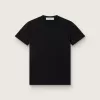 T-shirt da donna regular fit effetto consumato in nero