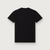 T-shirt da donna regular fit effetto consumato in nero