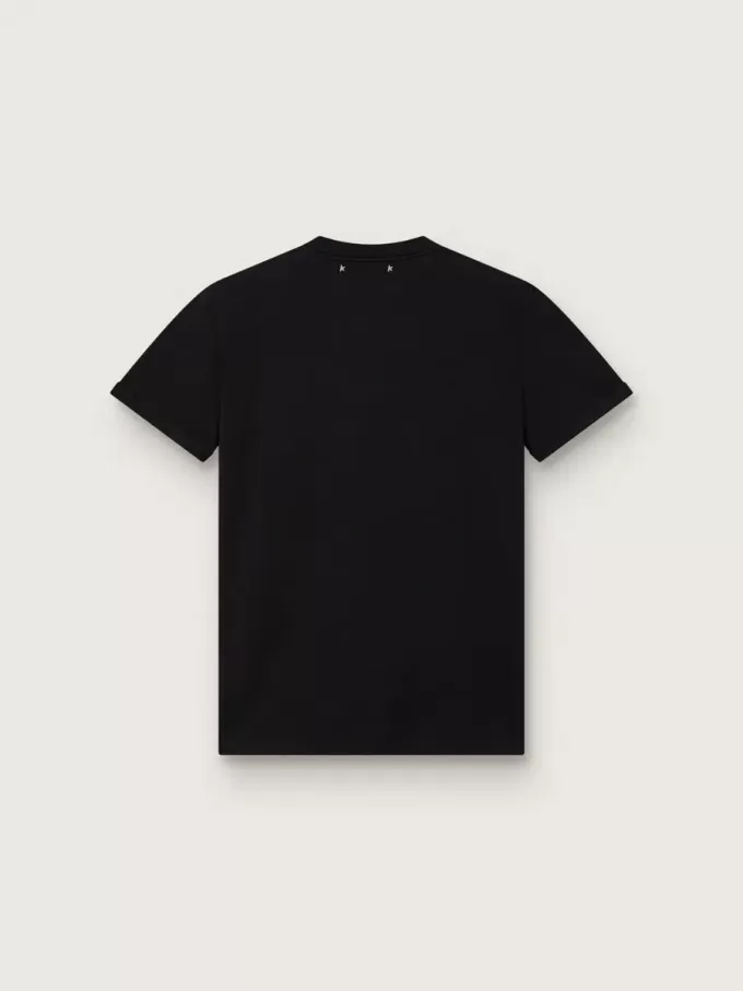T-shirt da donna regular fit effetto consumato in nero