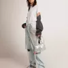 T-shirt da donna slim fit effetto consumato in bianco