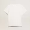 T-shirt da donna slim fit effetto consumato in bianco
