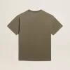 T-shirt verde oliva dalla vestibilità regolare con scritta dorata sul davanti T-shirt verde oliva dalla vestibilità regolare con scritta dorata sul davanti