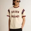 T-shirt da uomo bianca con scritta bordeaux sul davanti T-shirt da uomo bianca con scritta bordeaux sul davanti