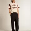 T-shirt da uomo bianca con scritta bordeaux sul davanti T-shirt da uomo bianca con scritta bordeaux sul davanti