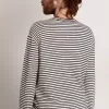 T-shirt da uomo con strisce bianche e blu e ricamo sul davanti T-shirt da uomo con strisce bianche e blu e ricamo sul davanti