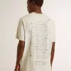 T-shirt da uomo grigia con scritte nere