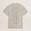 T-shirt da uomo grigia con scritte nere