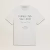 T-shirt da uomo in cotone bianco con stampa verde