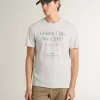 T-shirt da uomo in cotone bianco con stampa verde