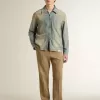 T-shirt da uomo in cotone bianco con stampa verde