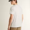 T-shirt da uomo in cotone bianco con stampa verde
