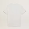 T-shirt da uomo in cotone bianco con stampa verde