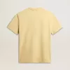 T-shirt da uomo in cotone giallo pallido con scritte sbiadite T-shirt da uomo in cotone giallo pallido con scritte sbiadite
