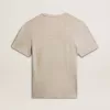 T-shirt da uomo in cotone grigio con stampa vintage sul davanti T-shirt da uomo in cotone grigio con stampa vintage sul davanti