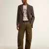 T-shirt da uomo in cotone grigio con stampa vintage sul davanti T-shirt da uomo in cotone grigio con stampa vintage sul davanti