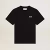 T-shirt da uomo nera con logo bianco a contrasto e stella T-shirt da uomo nera con logo bianco a contrasto e stella