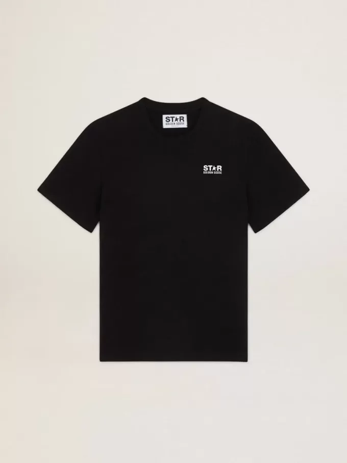 T-shirt della collezione Black Star con logo bianco a contrasto e stella T-shirt della collezione Black Star con logo bianco a contrasto e stella