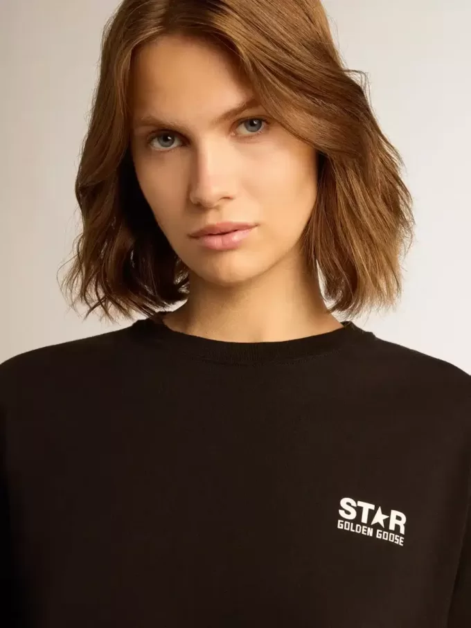 T-shirt della collezione Black Star con logo bianco a contrasto e stella T-shirt della collezione Black Star con logo bianco a contrasto e stella