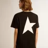 T-shirt della collezione Black Star con logo bianco a contrasto e stella T-shirt della collezione Black Star con logo bianco a contrasto e stella