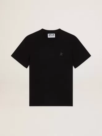 T-shirt della collezione Black Star con stella tono su tono sul davanti