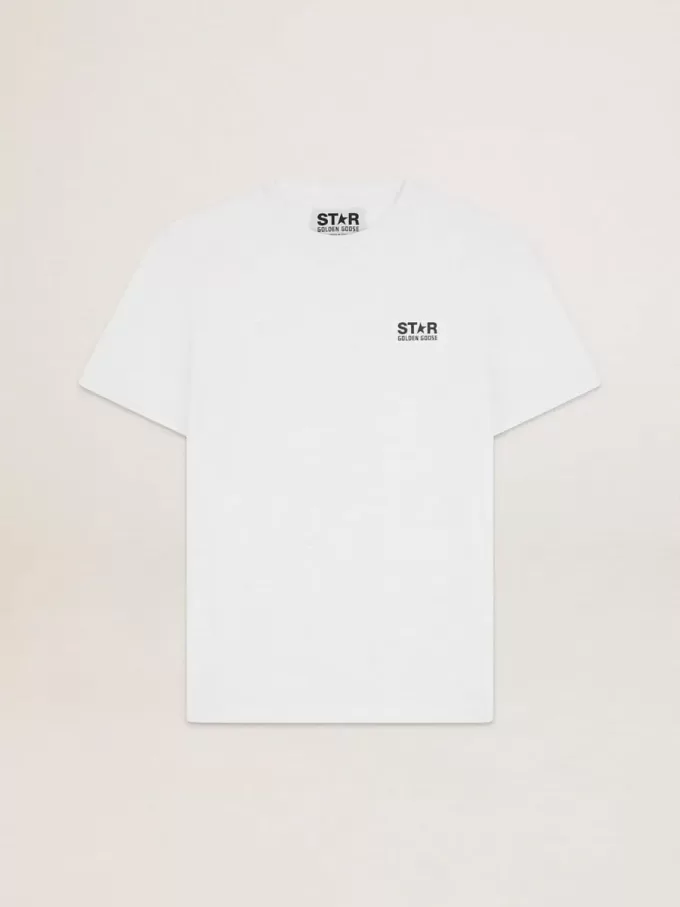 T-shirt della collezione White Star con logo nero a contrasto e stella T-shirt della collezione White Star con logo nero a contrasto e stella