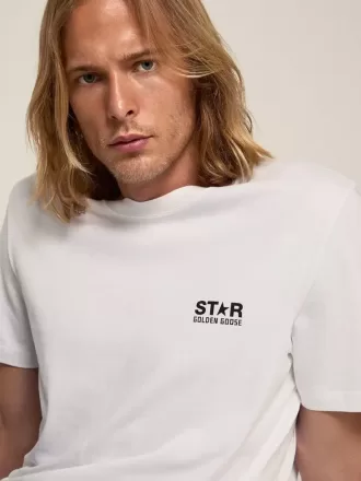 T-shirt della collezione White Star con logo nero a contrasto e stella