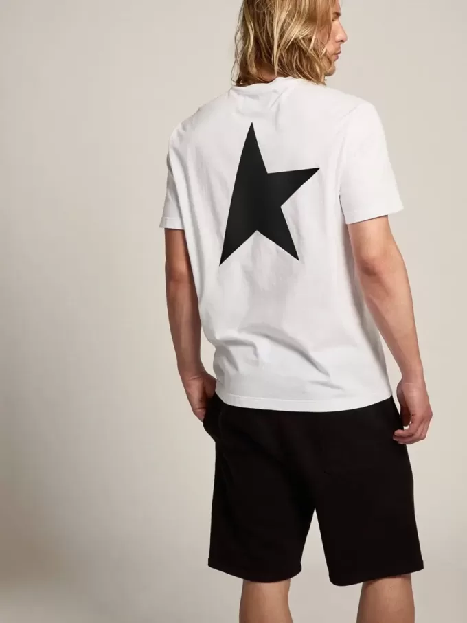 T-shirt della collezione White Star con logo nero a contrasto e stella T-shirt della collezione White Star con logo nero a contrasto e stella