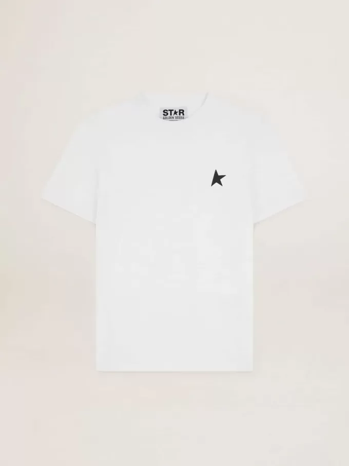 T-shirt della collezione White Star con stella nera sul davanti T-shirt della collezione White Star con stella nera sul davanti