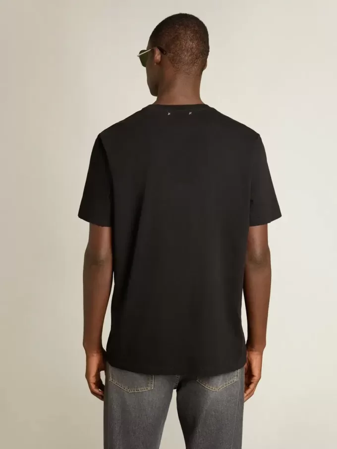 T-shirt effetto consumato Golden Collection in nero vintage