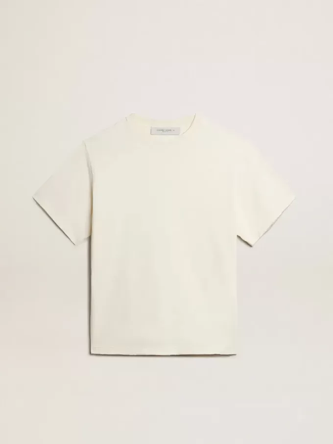 T-shirt in bianco invecchiato con logo rovesciato sul retro – Jersey Capsule T-shirt in bianco invecchiato con logo rovesciato sul retro – Jersey Capsule