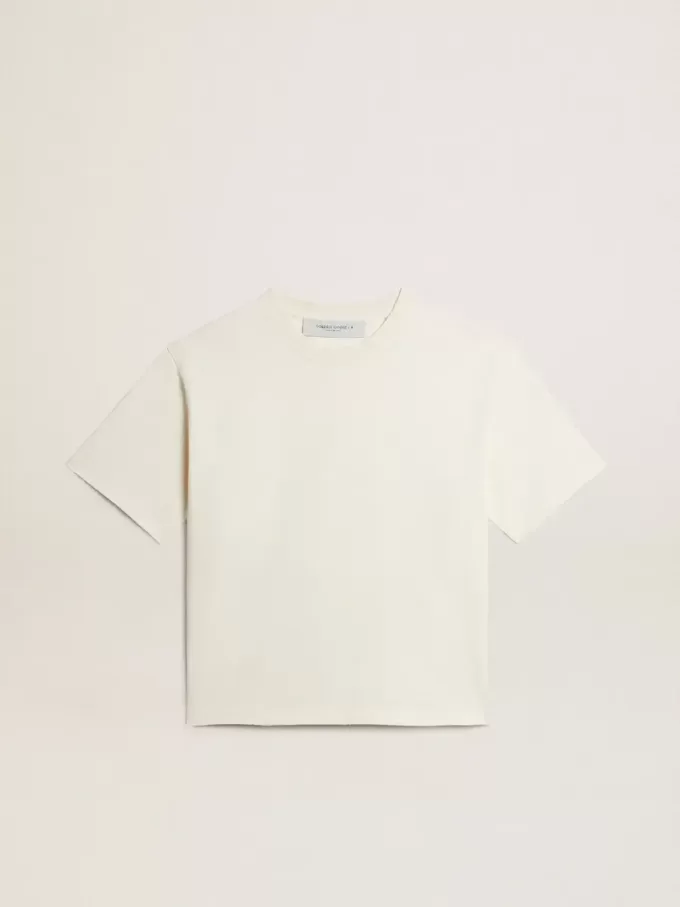 T-shirt in bianco invecchiato con logo rovesciato sul retro – Jersey Capsule T-shirt in bianco invecchiato con logo rovesciato sul retro – Jersey Capsule