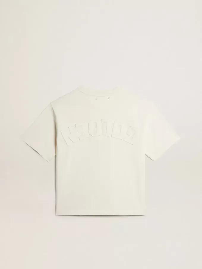 T-shirt in bianco invecchiato con logo rovesciato sul retro – Jersey Capsule T-shirt in bianco invecchiato con logo rovesciato sul retro – Jersey Capsule