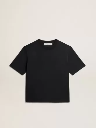 T-shirt in nero lavato con logo rovesciato sul retro – Capsule Jersey