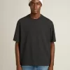 T-shirt in nero lavato con logo rovesciato sul retro – Capsule Jersey T-shirt in nero lavato con logo rovesciato sul retro – Capsule Jersey