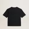 T-shirt in nero lavato con logo rovesciato sul retro – Capsule Jersey T-shirt in nero lavato con logo rovesciato sul retro – Capsule Jersey