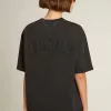 T-shirt in nero lavato con logo rovesciato sul retro – Capsule Jersey T-shirt in nero lavato con logo rovesciato sul retro – Capsule Jersey