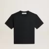 T-shirt in nero lavato con logo rovesciato sul retro – Jersey Capsule