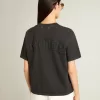 T-shirt in nero lavato con logo rovesciato sul retro – Jersey Capsule