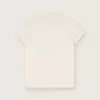 T-shirt Journey per bambina in jersey di cotone bianco con stampa digitale della mascotte e applicazioni in cristallo