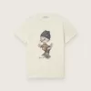 T-shirt Journey per bambino in jersey di cotone bianco con stampa digitale della mascotte