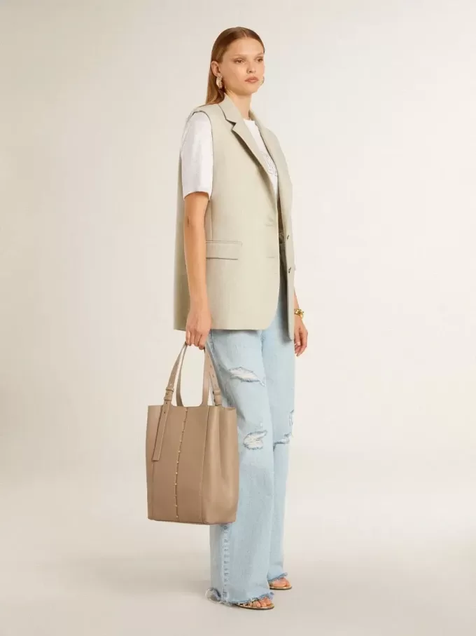 T-shirt leggera da donna in lino bianco con stampa