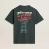 T-shirt nera con stampa multicolore