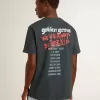 T-shirt nera con stampa multicolore