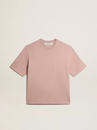T-shirt rosa cipria con logo rovesciato sul retro – Capsule Jersey