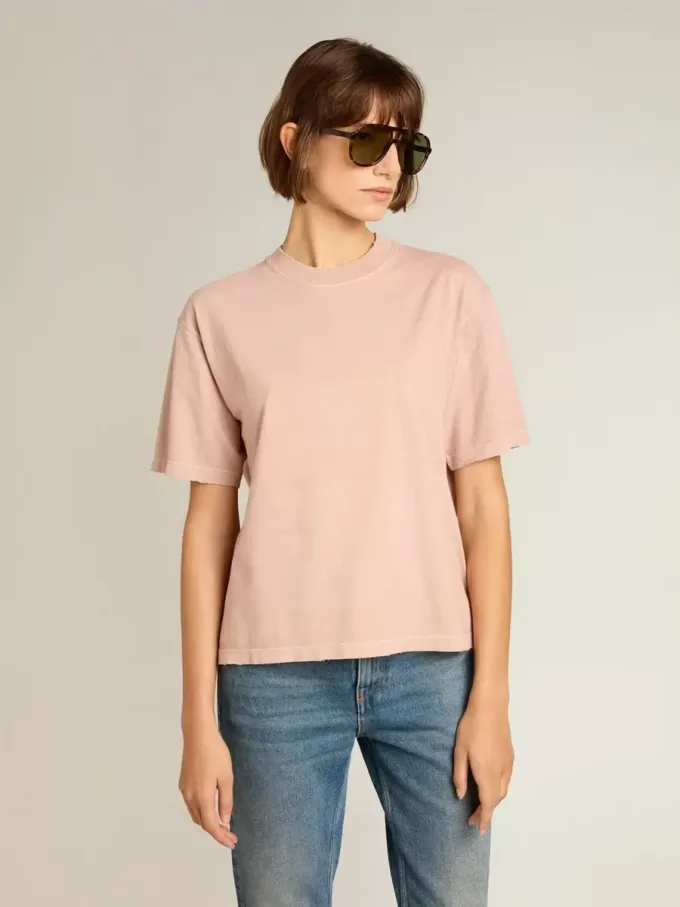 T-shirt rosa cipria con logo rovesciato sul retro – Capsule Jersey T-shirt rosa cipria con logo rovesciato sul retro – Capsule Jersey
