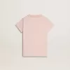 T-shirt rosa da bambina con stampa rosa sul davanti