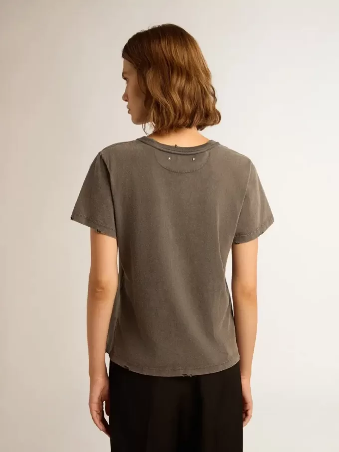 T-shirt slim fit effetto consumato in grigio antracite T-shirt slim fit effetto consumato in grigio antracite