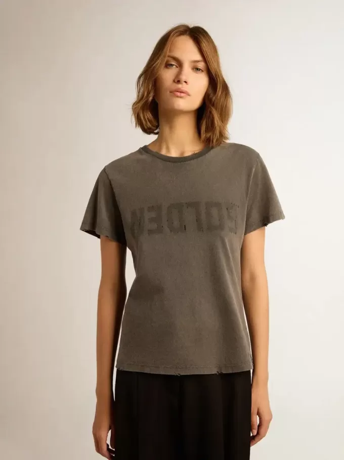 T-shirt slim fit effetto consumato in grigio antracite T-shirt slim fit effetto consumato in grigio antracite
